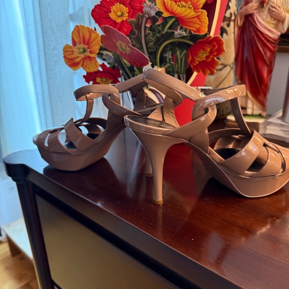 YSL Tan Patent Leather Tribute 75 Shoes - Picture 4 of 5